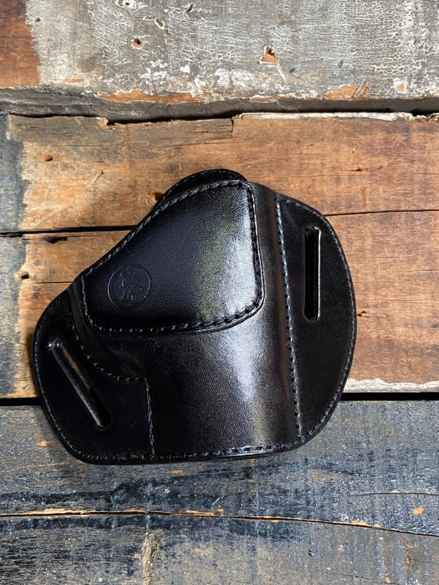Black OWB Leather Pancake Holsters for Bond Arms Derringers 2.5"-4.25"
