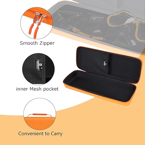 Miniatura 6 de Estuche rígido de almacenamiento para Greatever Dry Snorkel Set, estuche de viaje para máscara de buceo antivaho, solo funda (naranja)