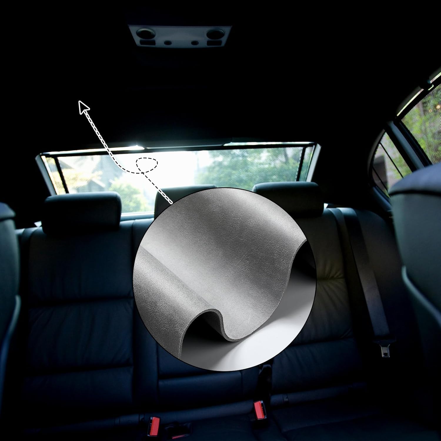 Pangda Suede Headliner Fabric with 1/9" Foam Backing Car Roof Headliner Fabric Suede Material Rubber Seam Roller Utility Knife for DIY Automotive RV Boat Ceiling Interior(Gray, 120 x 60 Inches)