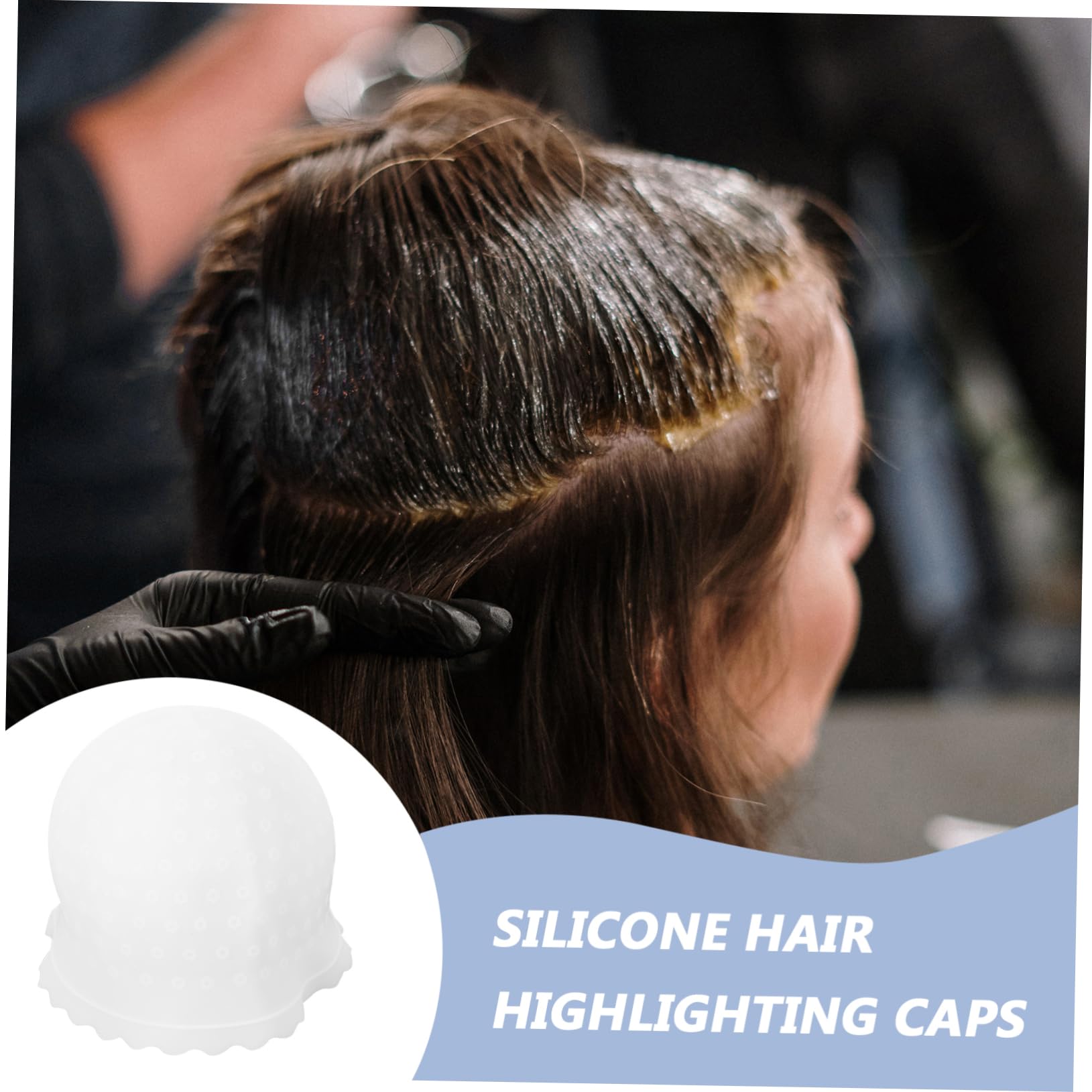 COLLBATH Gorro De Silicona Para Mechas Profesional Reutilizable Con Agujeros Preperforados Para TeñIr Y Tratamientos De Cabello En SalóN