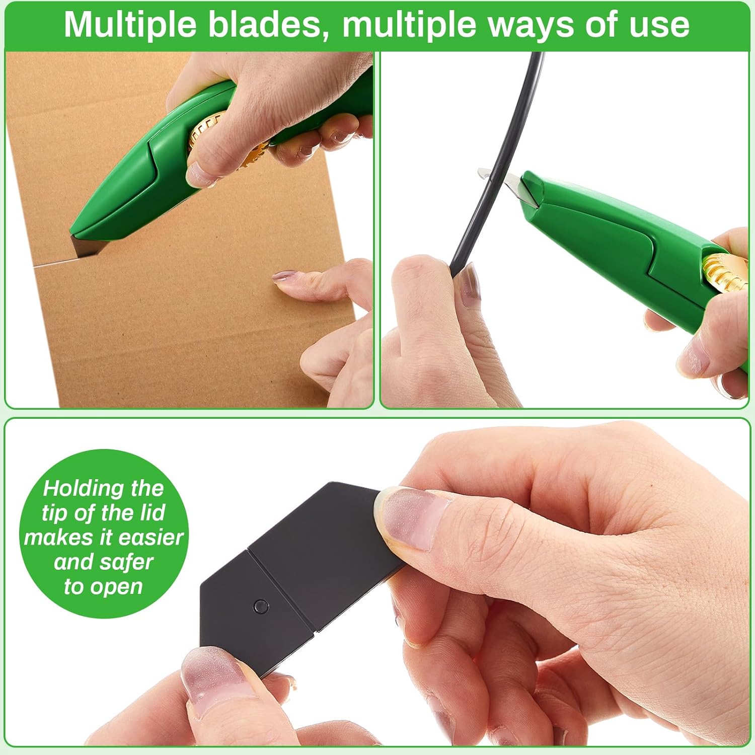 WILLBOND 4 Pcs Navajas Para Roofing Fixed Blade Roofing Knife, Heavy Duty Utility Knife for Drywall, Vinyl, Carpet Cutting, Metal Roofings Tools with Replacement Hook Blades