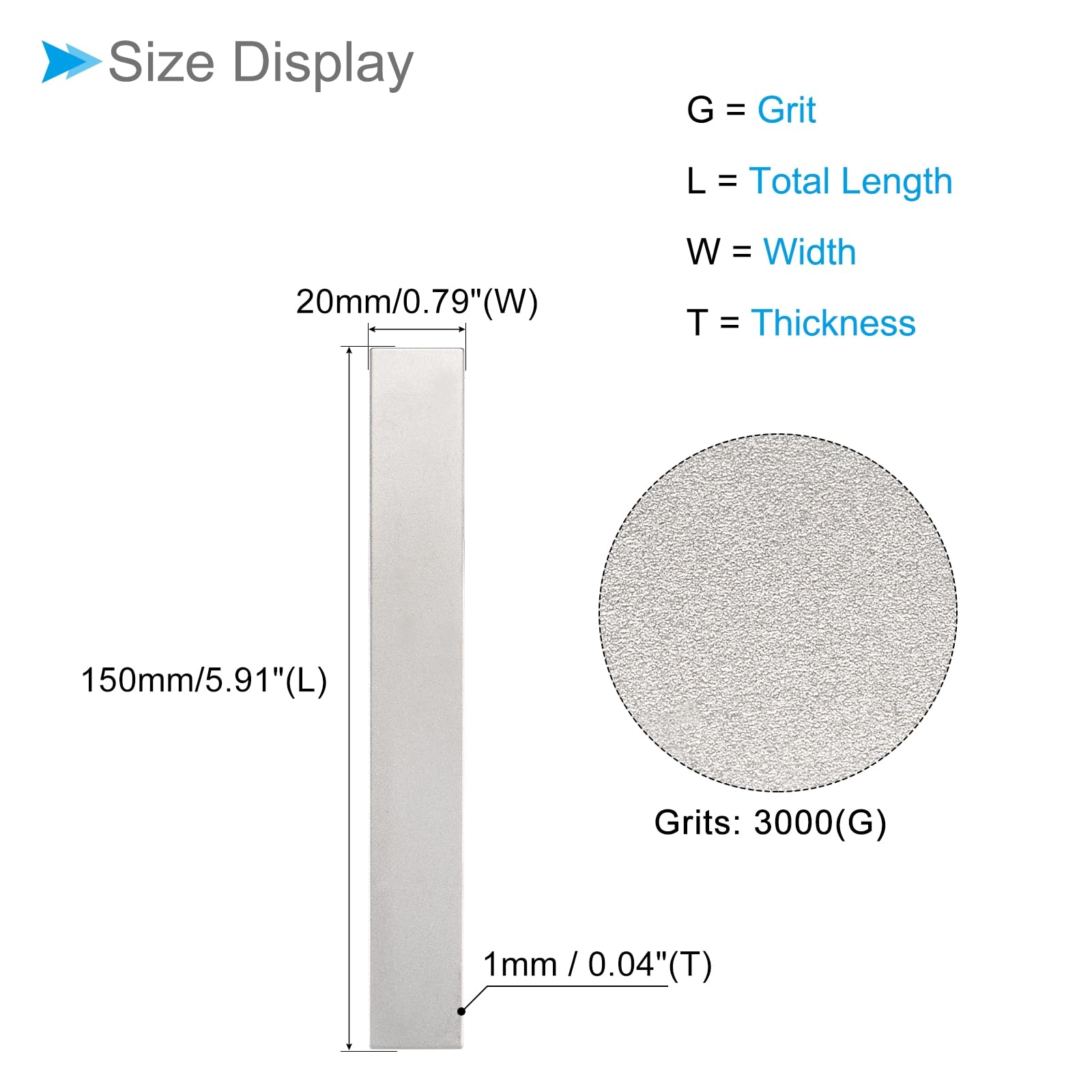 CoCud Diamond Whetstone Sharpening Stone, 1000 Grit 5.91" x 0.79" Total Size, Sharpener Abrasive Tool - Image 2