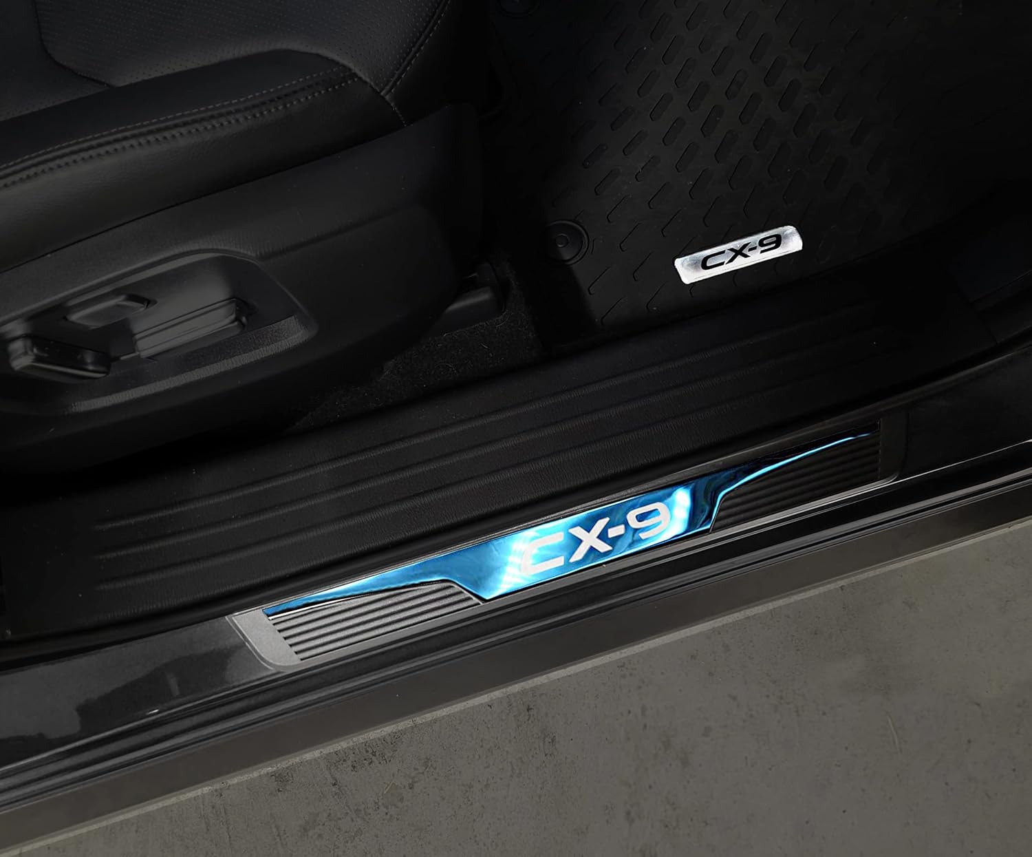 GZBFTDH Car Door Entry Guard, for Mazda cx-9 cx9 2017-2022-2026 Accessories, Auto Door Sill Protector Stainless Steel with abs Kick Panels Scuff Plate