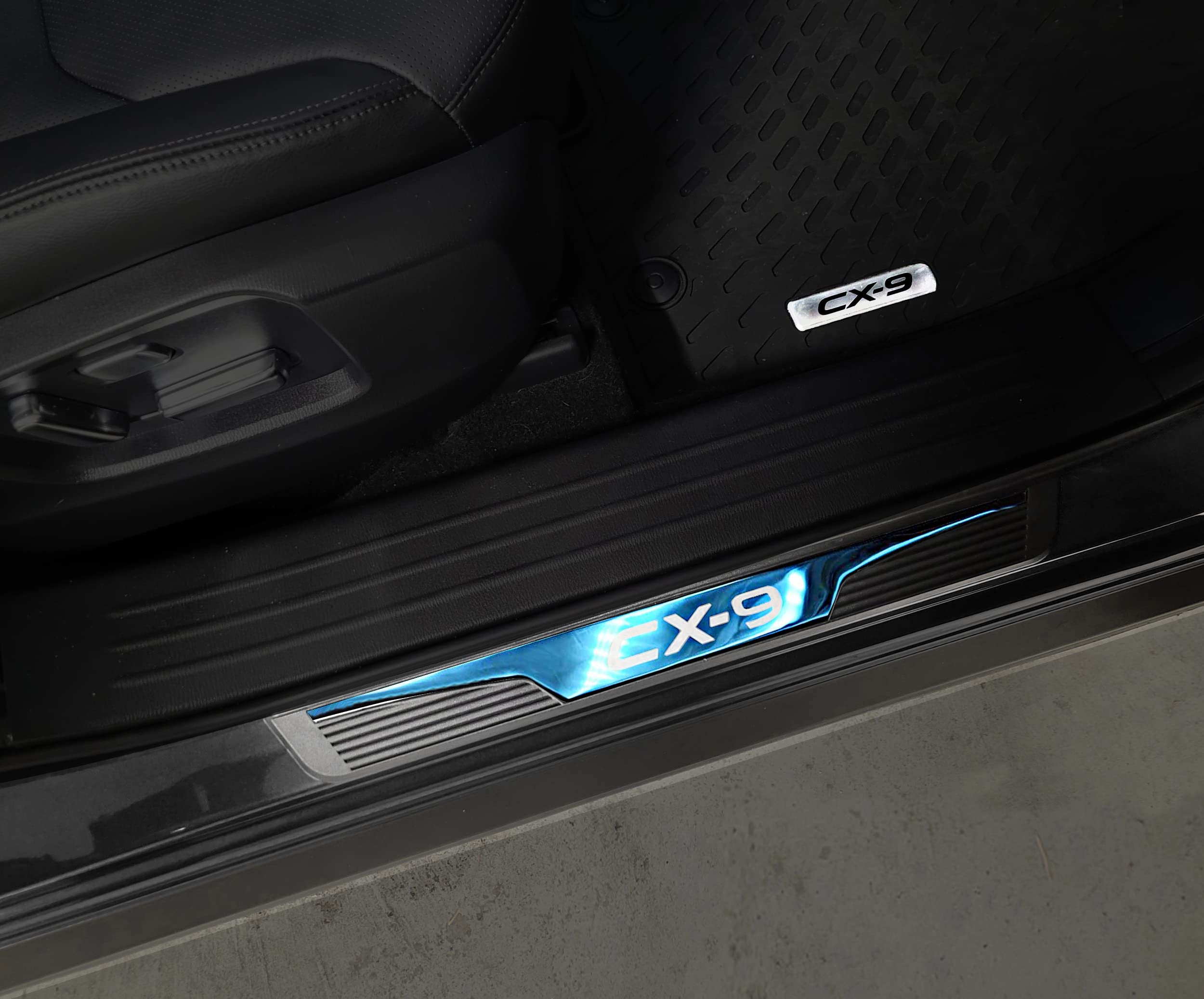 Photo 1 of GZBFTDH Car Door Entry Guard, for Mazda cx-9 cx9 2017-2022 Accessories, Auto Door Sill Protector Stainless Steel with abs Kick Panels Scuff Plate blue