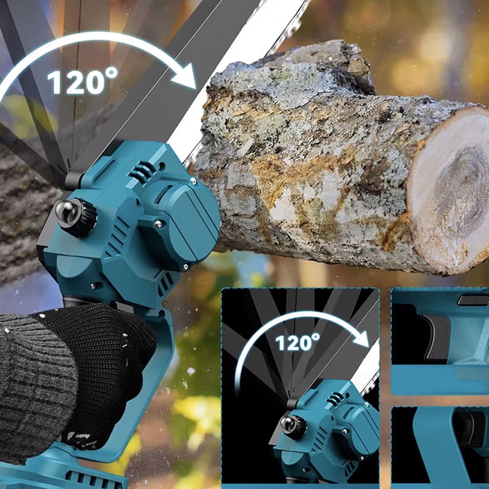 Kit de jardinería 4 en 1 a batería de 88 V con motosierra, alicates, soplador y desbrozadora, 2 baterías recargables, juego completo para poda y limpieza de jardín