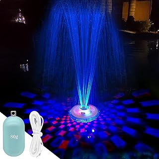 LanAqua Floating Pool Fountain with Underwater Light Show,Pool Water Fou...