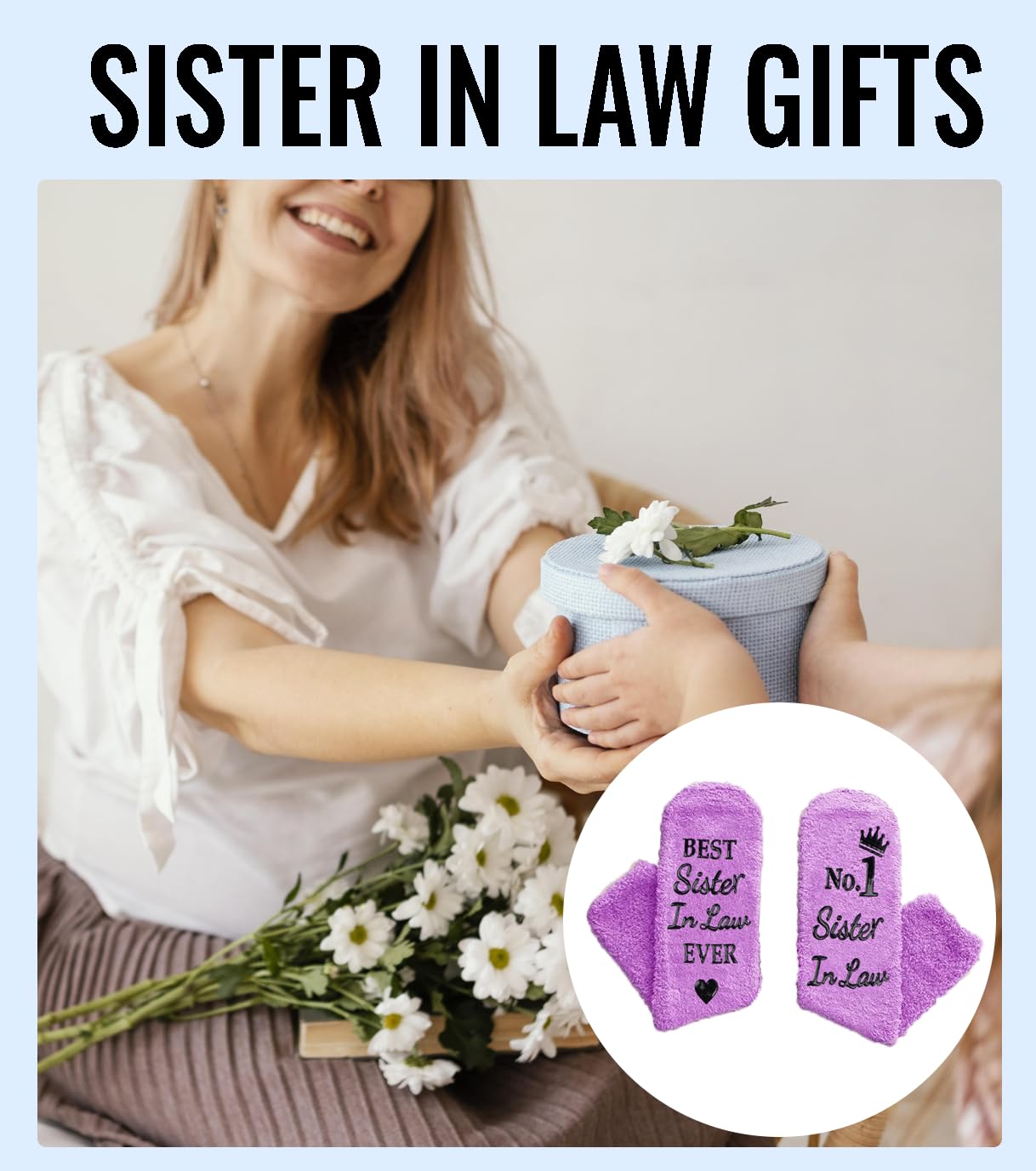 Sister in Law Gifts, Sister in Law Socks for Women, Christmas Gifts