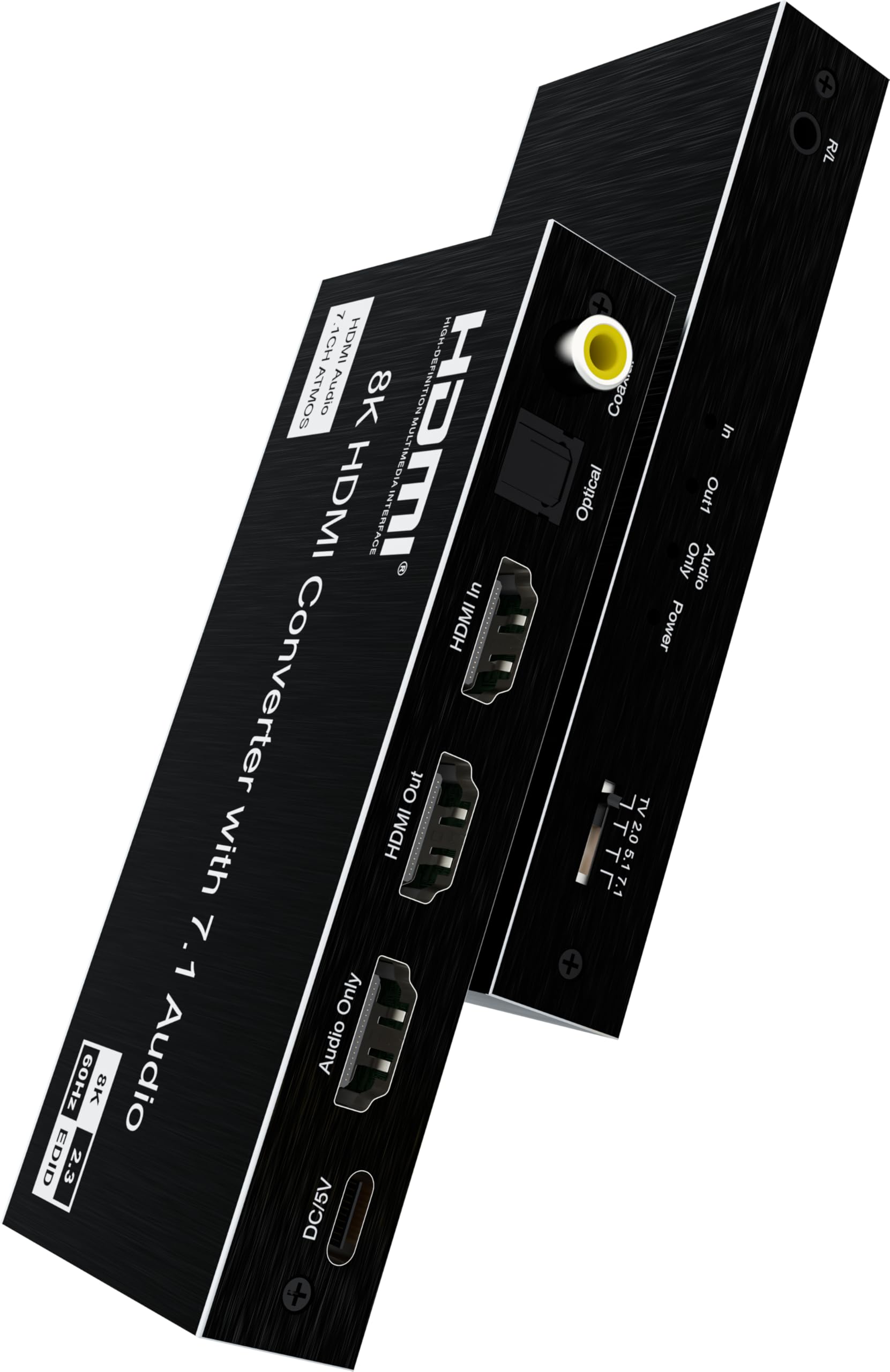 PremiumCord Extracteur Audio HDMI HDR10, Sorties Jack Stéréo, SPDIF, RCA, HDMI, UHD 8K 4320p 60Hz, 4K 2160p 120Hz, Full HD 1080p, 40Gbps, Vrr, DTS, Dolby Atmos, Boîtier Métallique, Couleur Noir