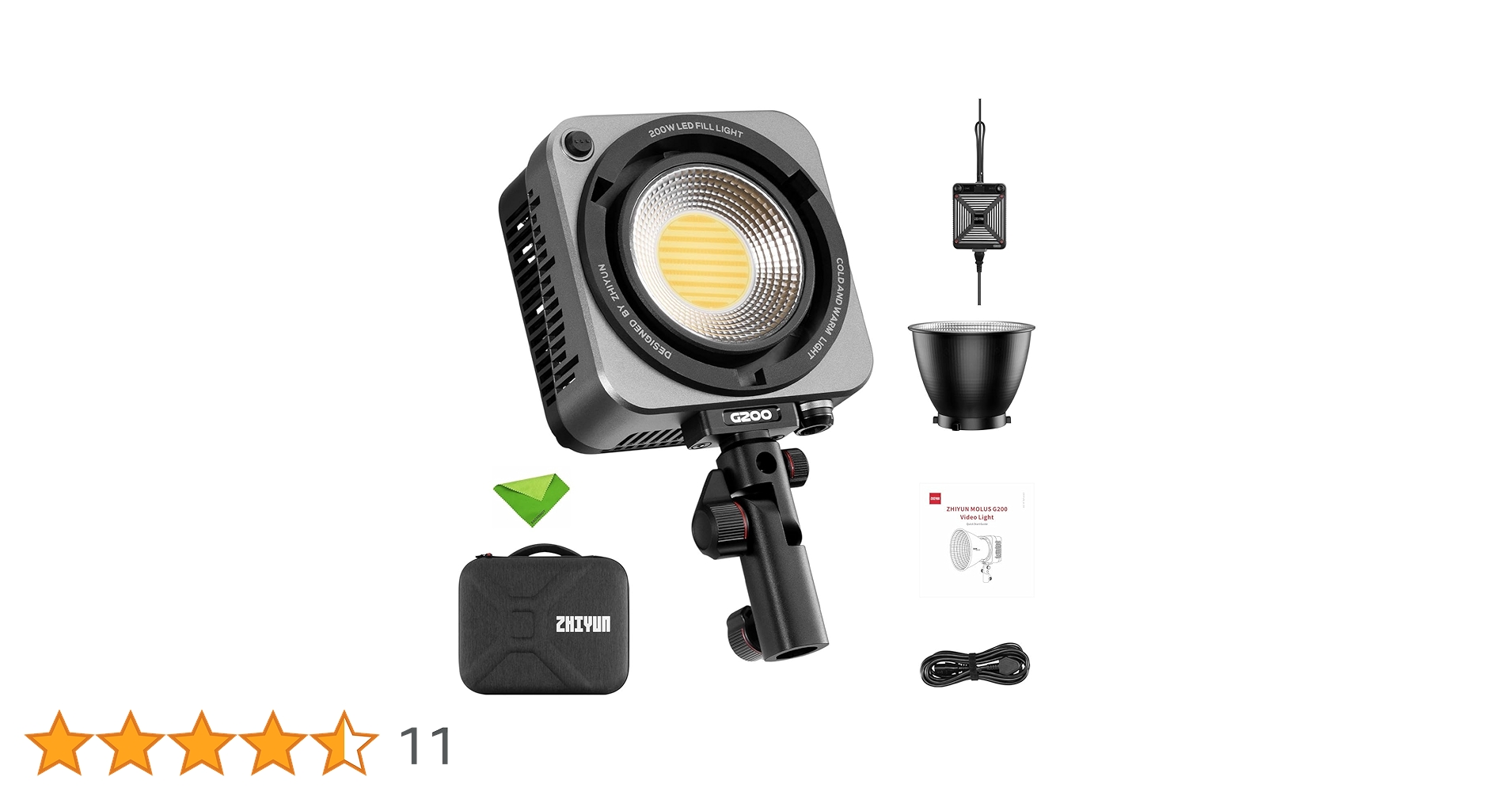 デジタルカメラ ZHIYUN MOLUS G200 ZHIYUN MOLUS G200 - 200w Bi-Color COB light with Bowens