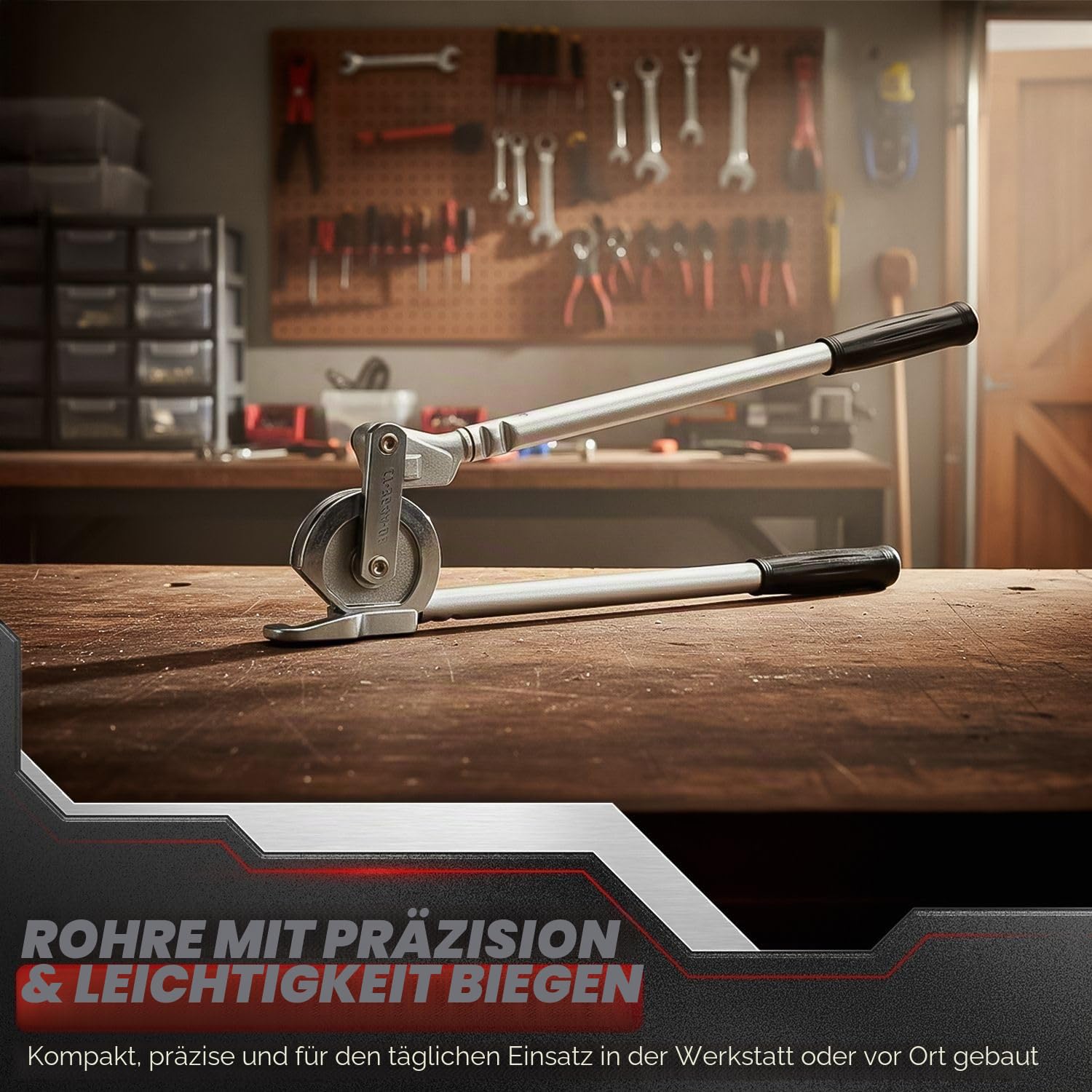Flexzion Rohrbieger Ø 12mm Handrohrbieger 0-180 Grad Rohrbiegerzange Handbiegemaschine Rohrbiegegerät Rohrbiegewerkzeug mit Rutschfester Griff für 1/2 Zoll Dicke Rohr für Kupfer Messing Aluminium