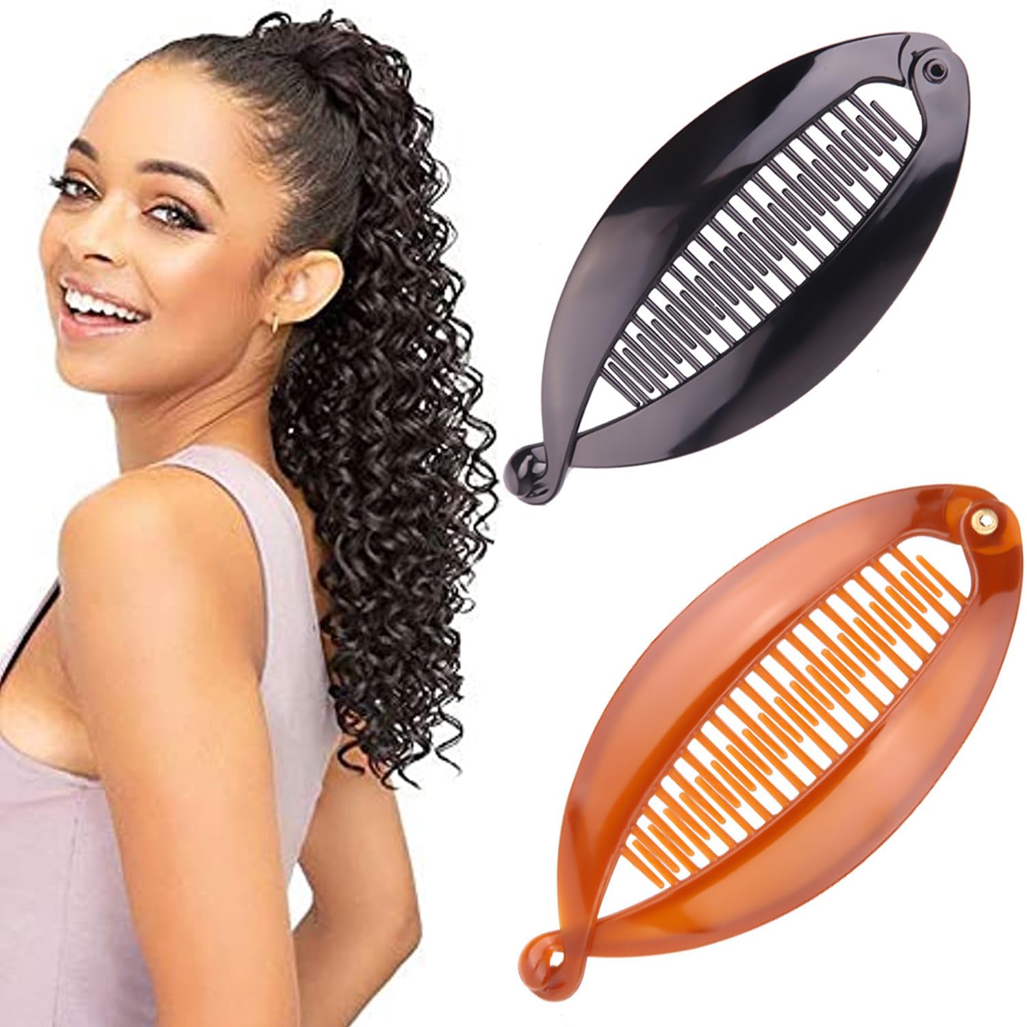 Banana Hair Clips Banana Clip Combs for Thin Long Hair Fishtail Hair Clip Combs Fish Grips for Women Girl Hair Accessories - Image 4