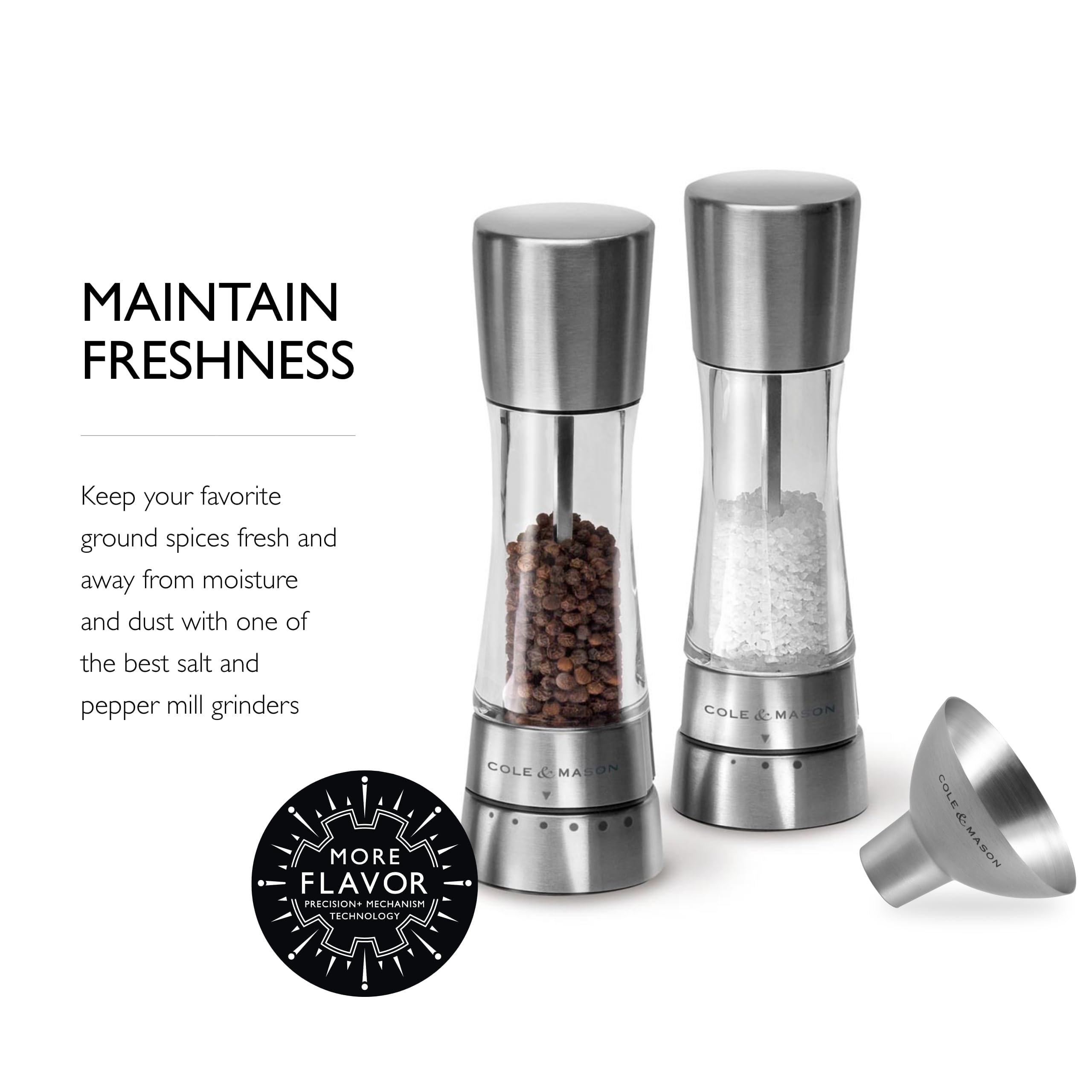 Amazon.com: Cole & Mason Derwent Salt & Pepper Grinder Set - Salt