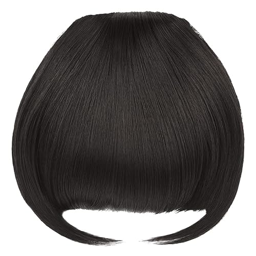 Miniatura 2 de Rose bud Flequillo de pelo con clip, extensiones de cabello sintético plano con sienes, cara frontal, flequillo, piezas de pelo para mujer