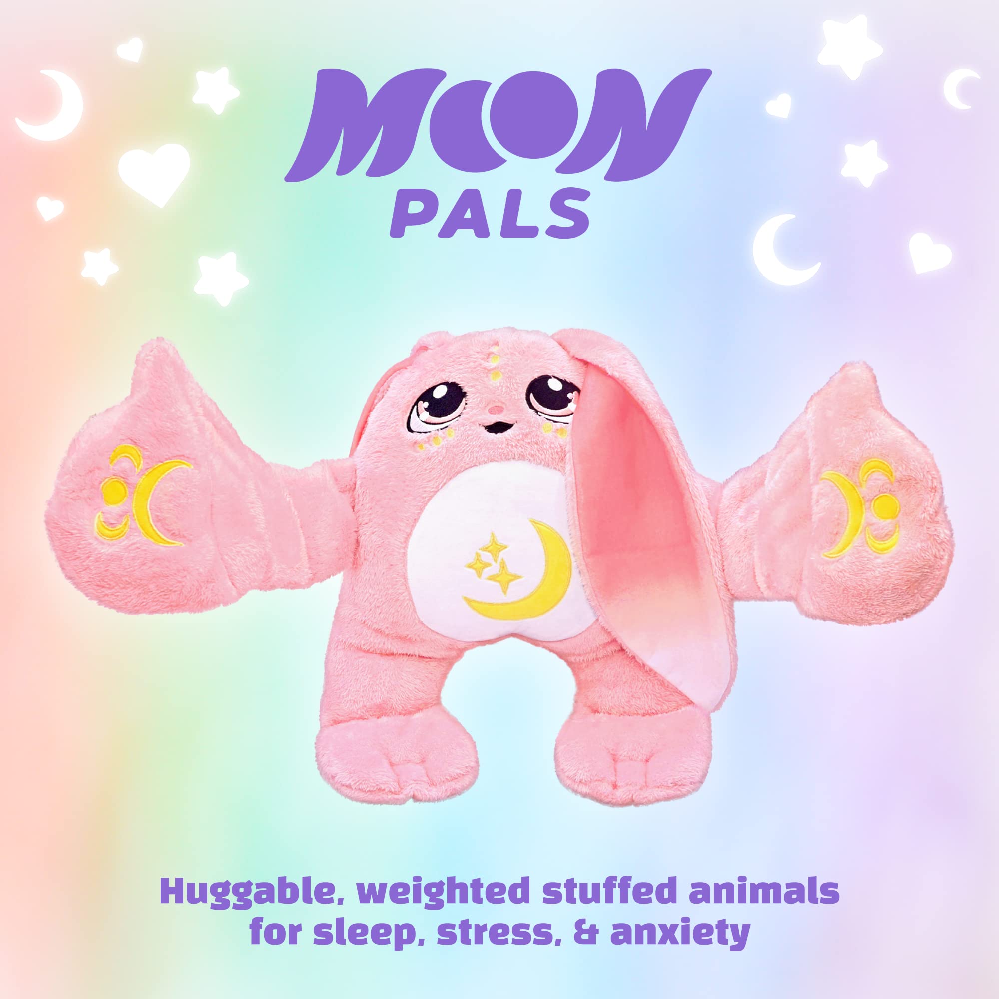 Moon Pals Weighted Stuffed Animals for All Ages - Mylo, 5lb Therapeutic Stuffed Animal - Huggable Sensory Plush for Naturally Reduced Stress & Anxiety, Deeper Sleep & Focus - Non-Toxic & BPA Free