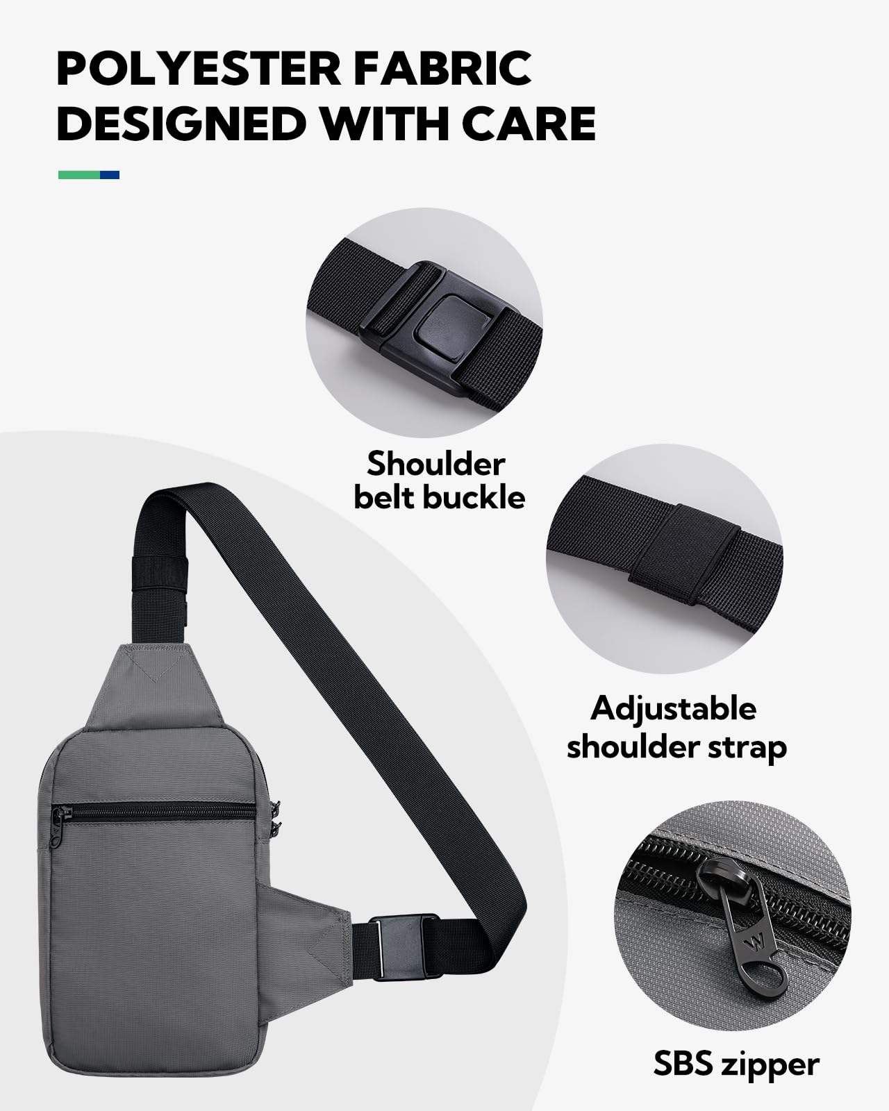 Waterfly Bolso Cruzada Bandolera en el Pecho Bolsa Hombro Cruzado Pequeño para el Trabajo Viajes Mujere Hombre