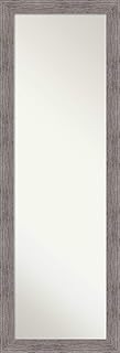 Amanti Art Full Length Mirror | Pinstripe Plank Grey Narrow Mirror Full Length | Full Body Mirror | On The Door Mirror 17.38 x 51.38 in.