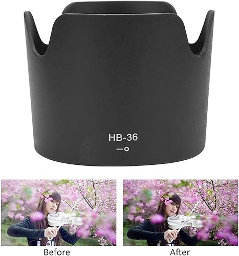 Miniatura 6 de HB 36 Parasol para lente de cámara, parasol de plástico para lente de cámara, repuesto para Nikon AF S VR Zoom 70 11.811 in f/4.5 5.6G IF ED