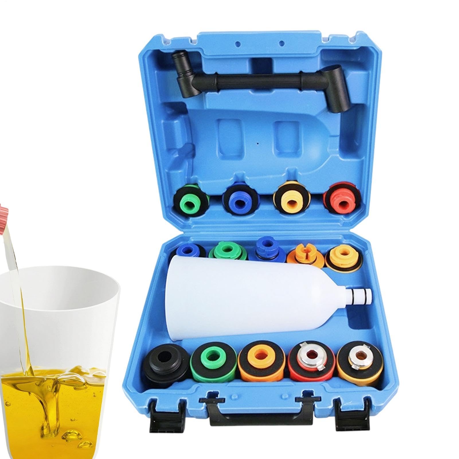 Kit de embudo para aceite motor 16 piezas juego de embudo con purga | Kit Embudo Purga Radiador para coches, camiones, autocaravanas, lavado y reparación