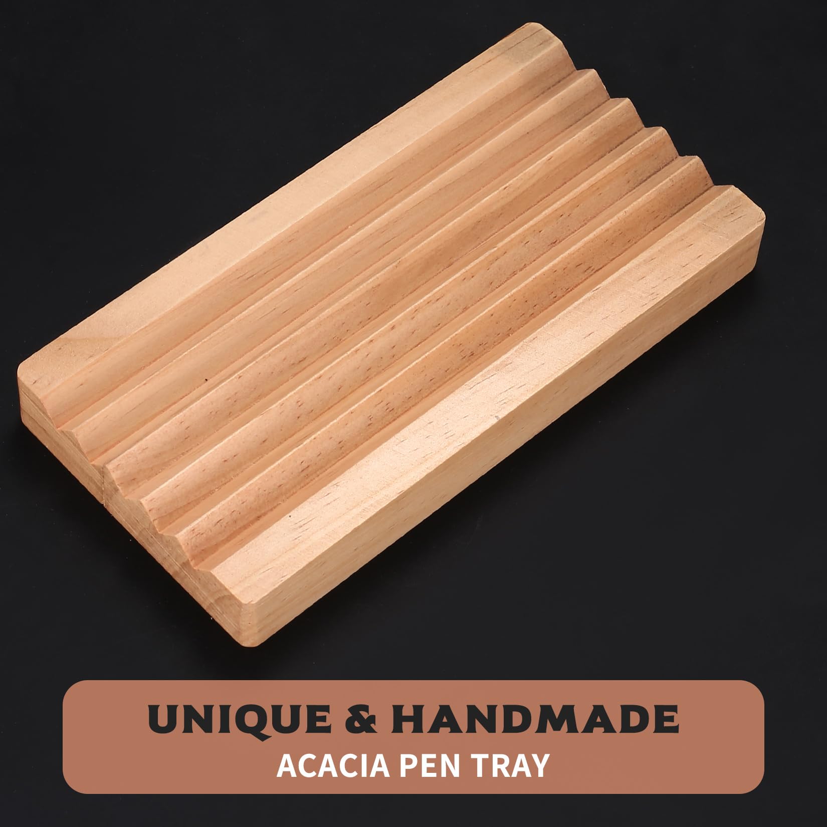 2 STK Stiftehalter Stiftablage Holz, Stiftablage Schreibtisch Organizer Holz Stiftschale, 18x9cm Schreibtischablage Stifte & Pinselablage für Home Office Stifteschale Organizer