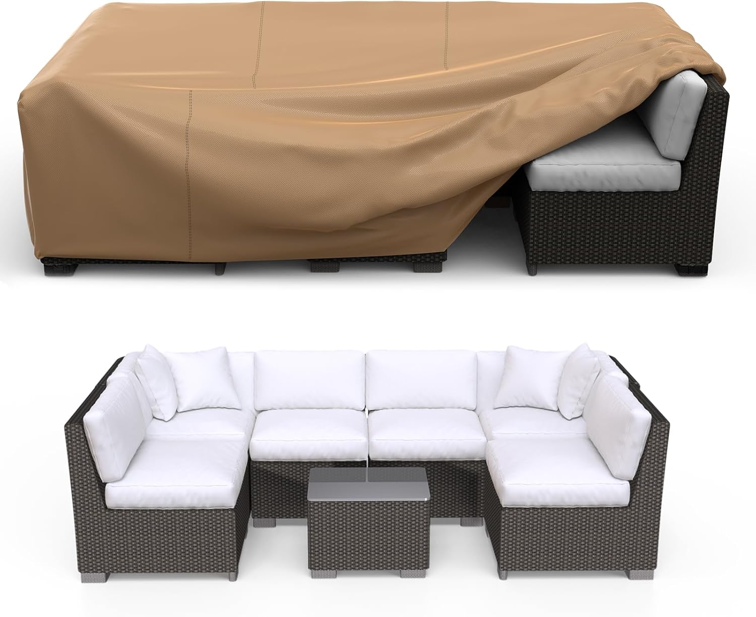 BROSYDA Patio Furniture Set Cover Waterproof, Heavy Duty 600D Funiture Covers for