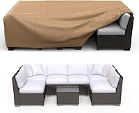 Vista 11 de Fundas para muebles de patio, funda resistente 600D para muebles de exterior, impermeable, juego de fundas de sofá seccional, funda para mesa