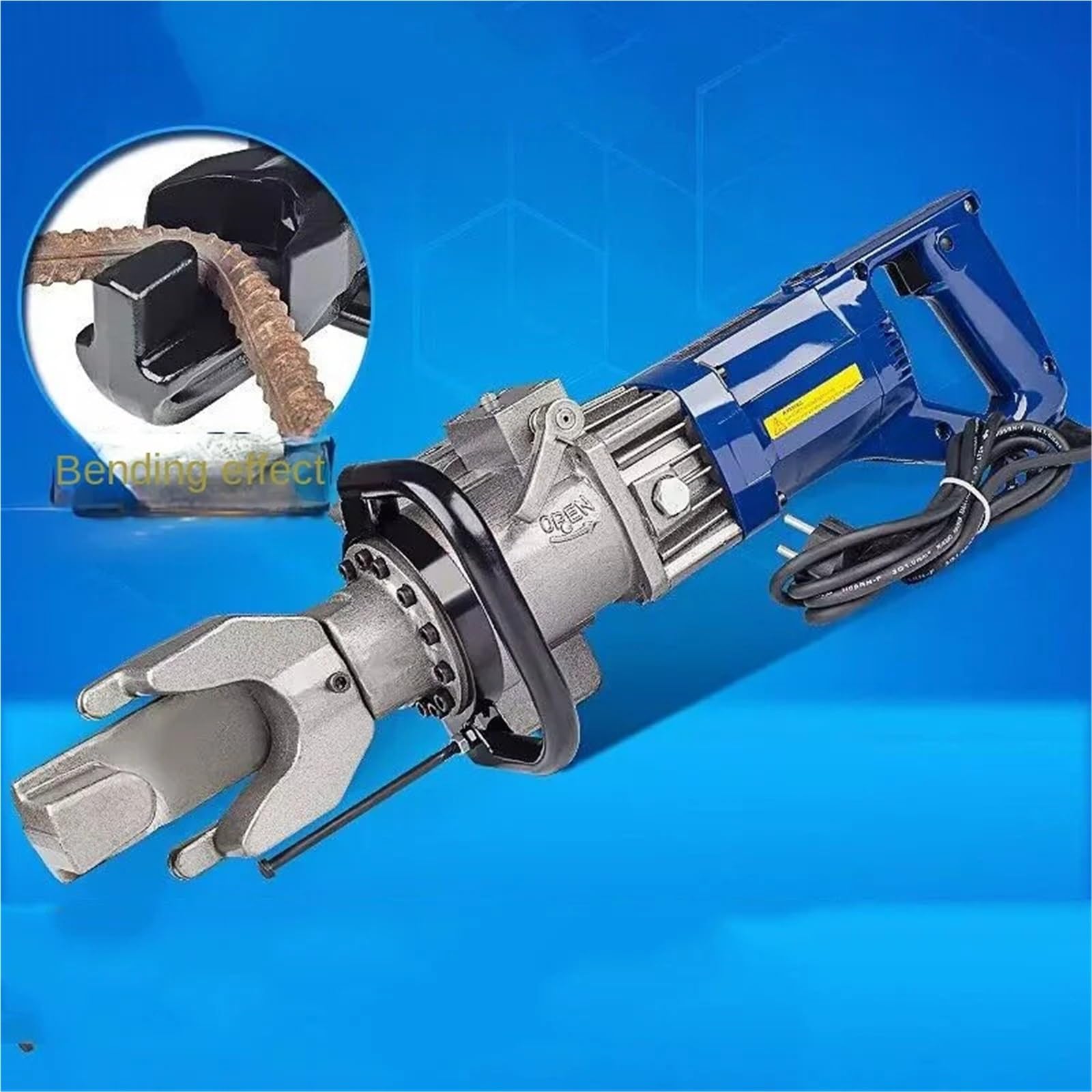 Dobladora De Varillas De Refuerzo Eléctrica HRB-16, Dobladora Hidráulica Portátil De Varillas De Refuerzo De Acero De 16 Mm For Doblar Varillas De Refuerzo Y Barras De Acero.