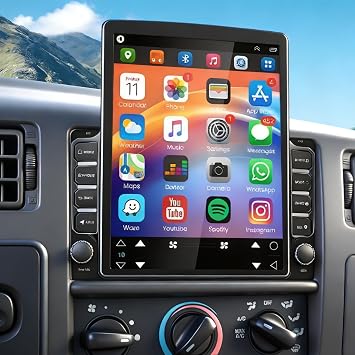 9.7" Double Din Car Radio Stereo Upgrade for 1999-2003 Ford F-350 Super Duty Touch Screen Head Unit Car Stereo Android 14 with Wireless & Wired Carplay Android Auto GPS Navigation/SWC/Camera+MIC