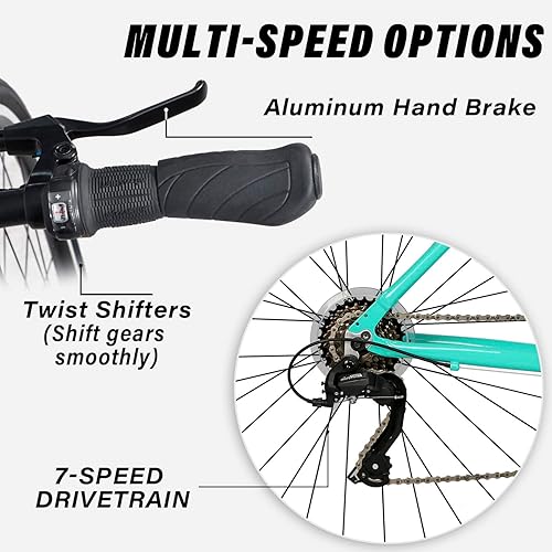 Miniatura 3 de AVASTA Bicicleta de carretera para mujer, ligera, paso a través de 700C, aleación de aluminio de 17 pulgadas, marco de ciudad, comodidad para mujer,