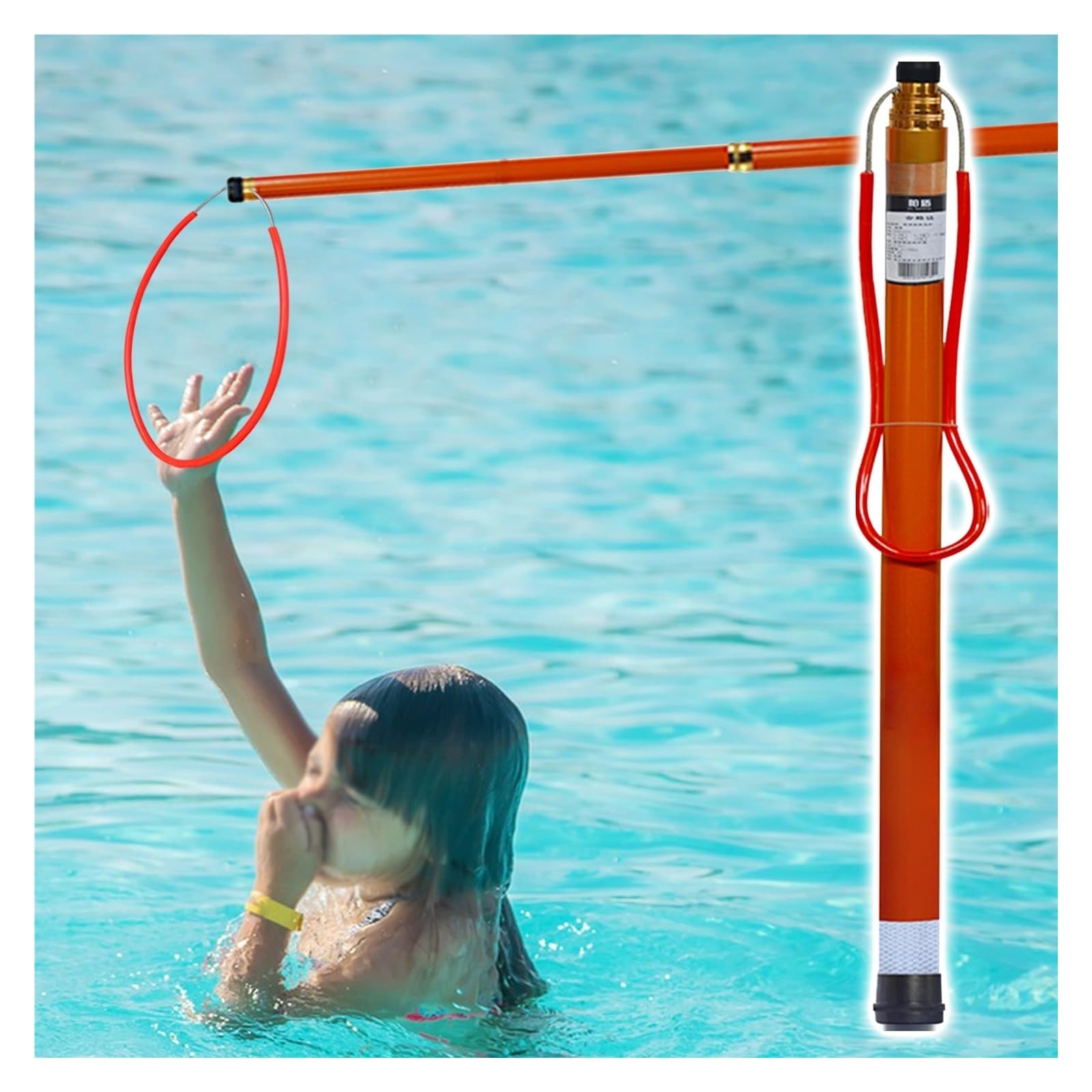 GHHVFEC Telescopic Pool Safety Hook - Emergency Rescue Fiberglass Life-Saving Equipment for Swimming Pools, Yachts, Beaches