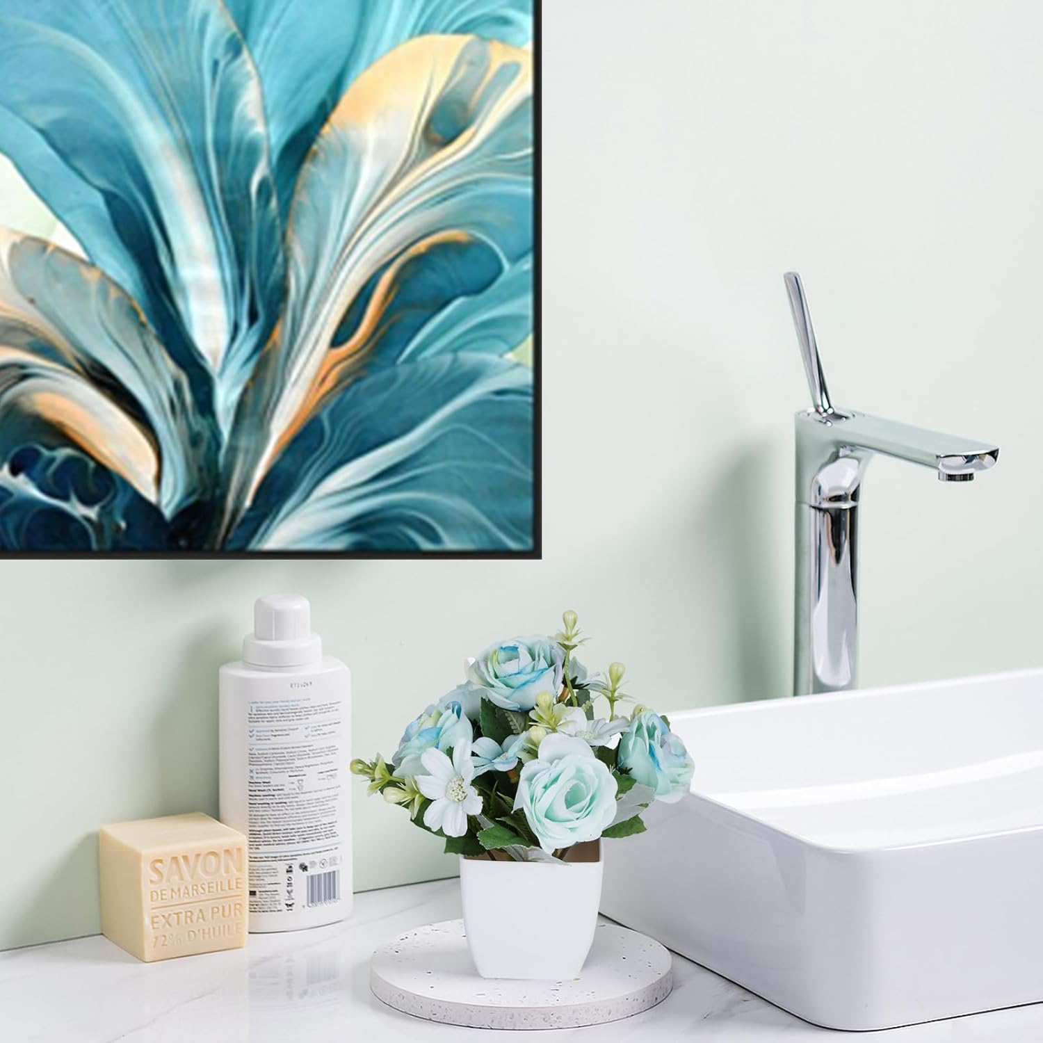 Small Fake Plants 4Packs Artificial Rose Potted Flower Plant for Home Farmhouse Outdoor Decor - Image 4