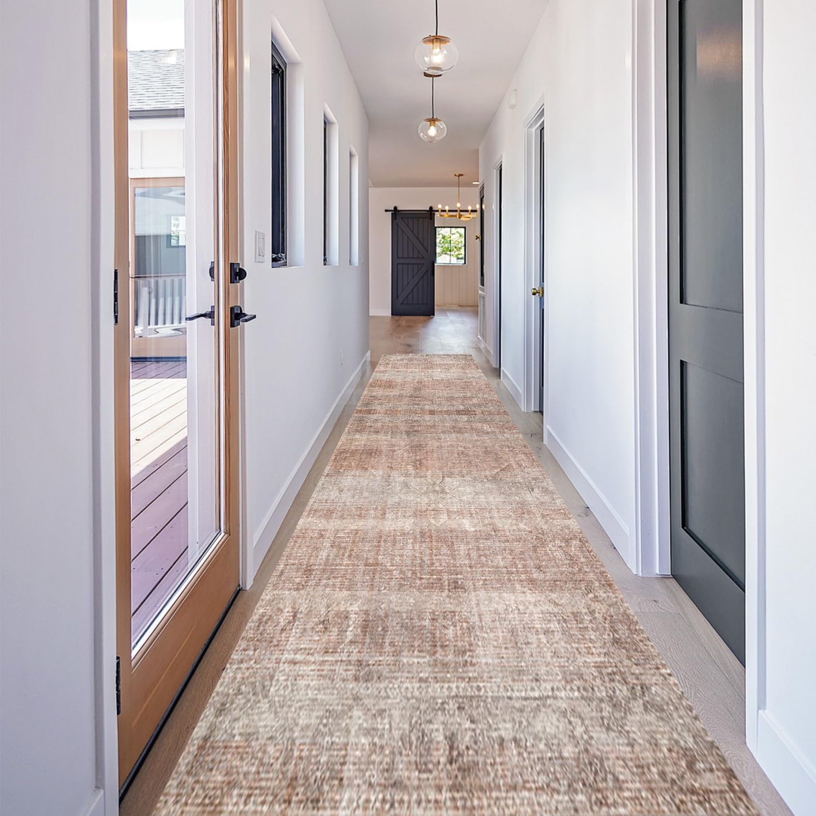 Marxan One Color Runner Rugs Washable 1M 1.5M 2M 2.5M 3M 3.5M 4M 4.5M 5M 6M Extra Long Carpet Runner Rug For Hallway Bedroom Kitchen Entry Width 60Cm 80Cm 100Cm 120Cm (60×500Cm/2Ft×16.4Ft)