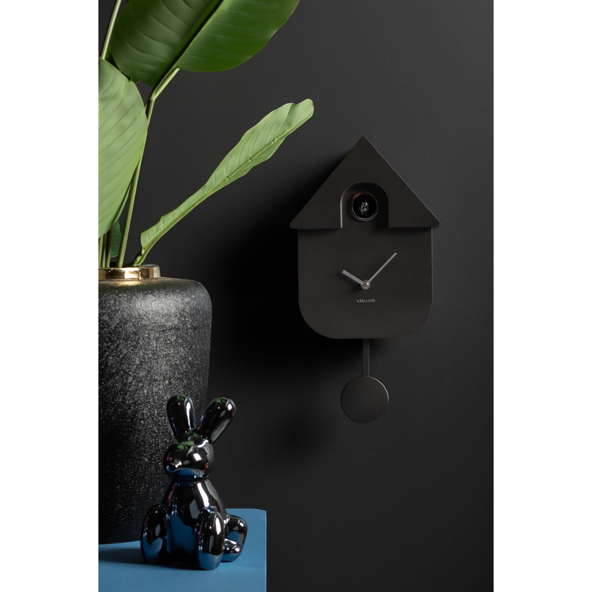 Karlsson [DL] Horloge Murale Moderne Cuckoo ABS métallisé Gris foncé