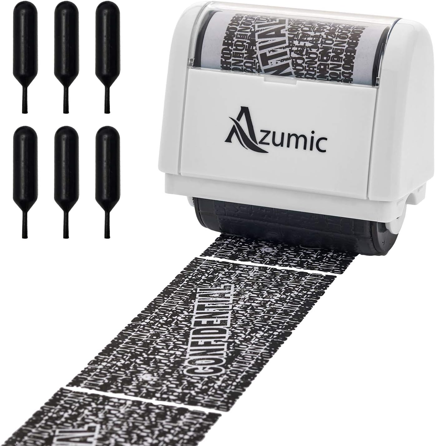 Identity Theft Protection Roller Stamp 6 Pack Refills - Confidential Address Blocker Anti Theft Prevention Stamps - by Azumic