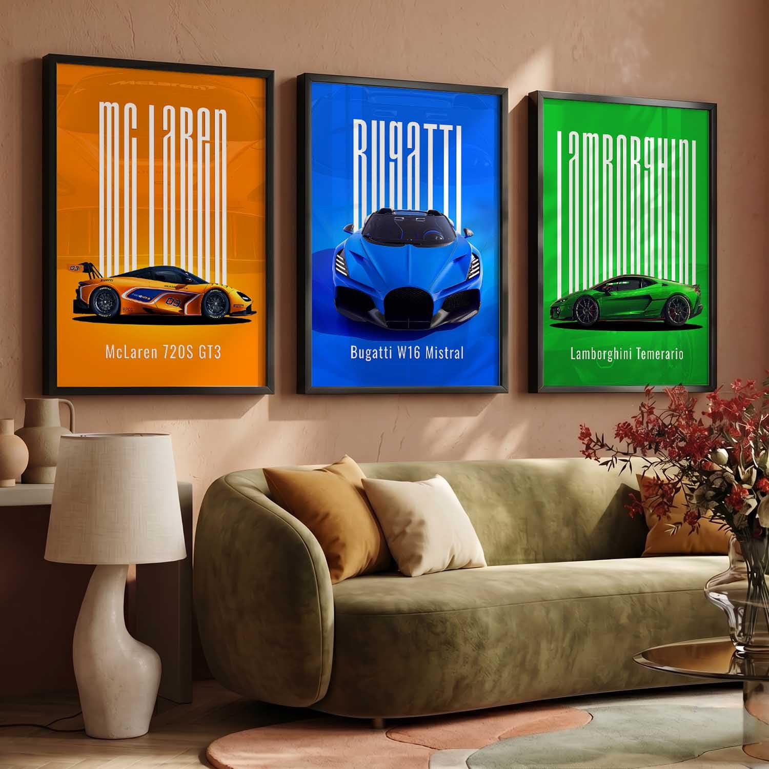 Porsche Car Posters - Set of 3 Framed Wall Art -17 Porsche Car Posters - Set of 3 Framed Wall Art -17