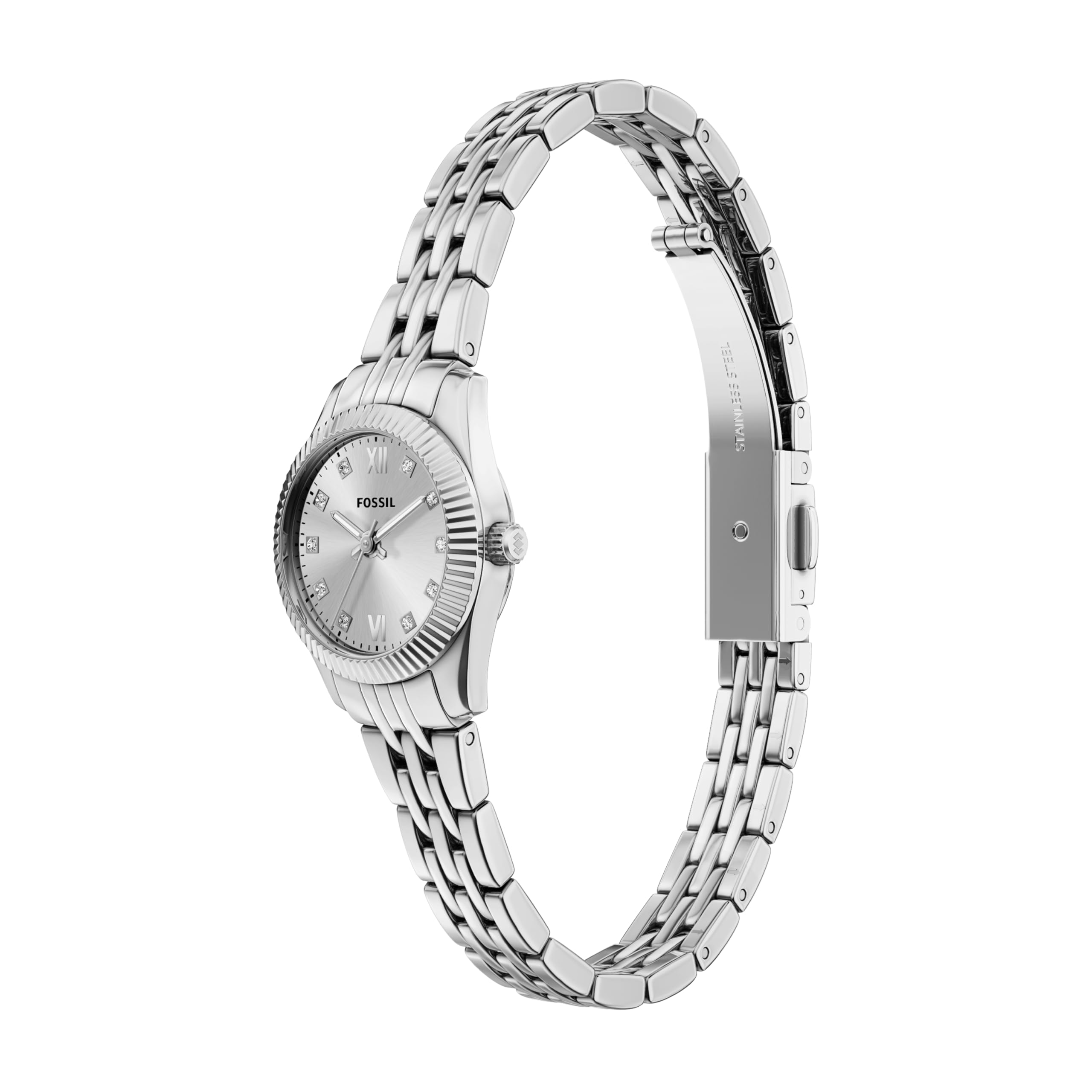 Fossil Damenuhr Scarlette Quarz Edelstahl Dreizeiger Uhr für Frauen