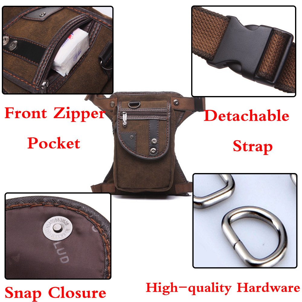 Sac Banane Multifonction en Toile, Sac Tactique Militaire, Petit Sac pour la Course, Le Camping, la randonnée, la Moto, Le Cyclisme, Le Sac à bandoulière