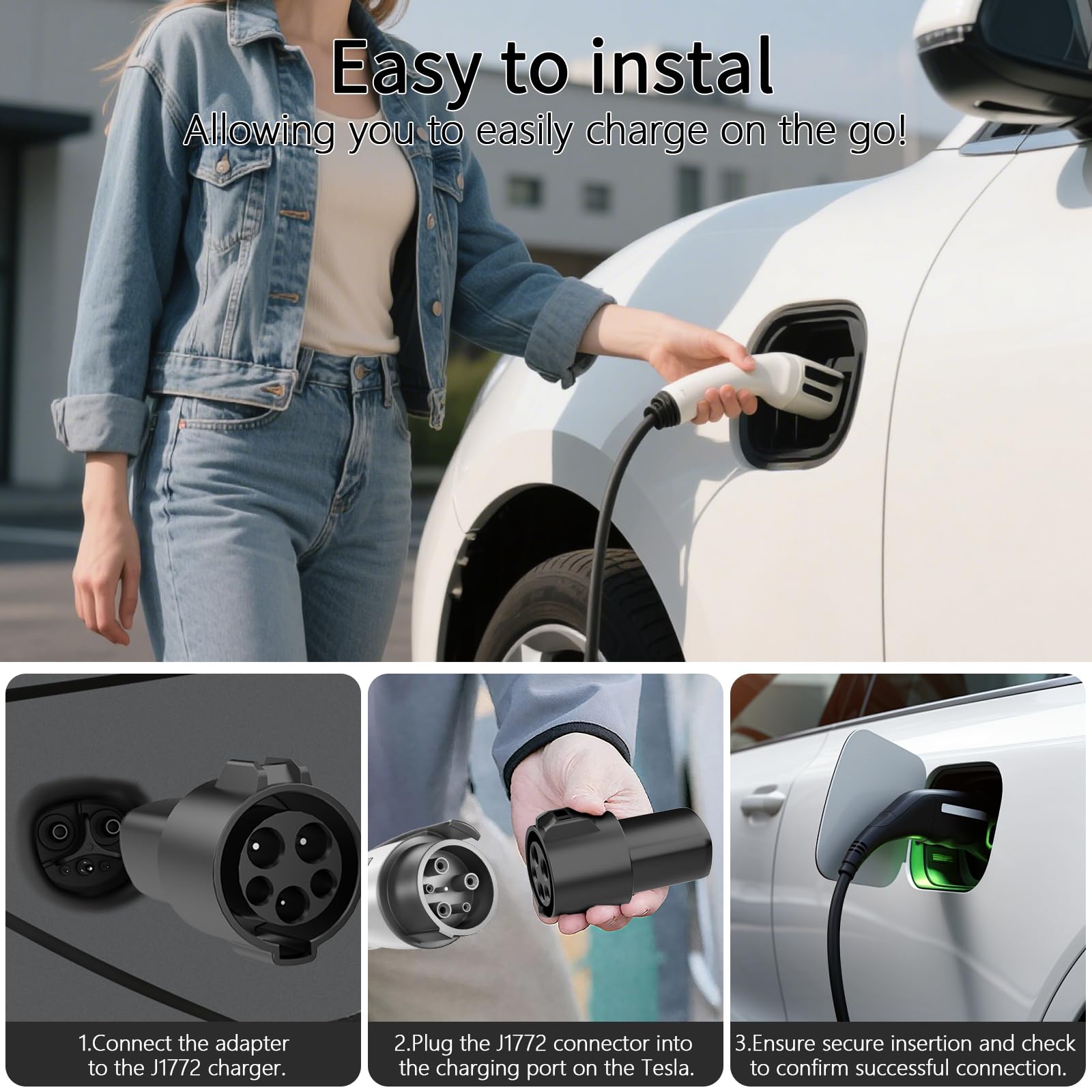 Amazon.co.jp: J1772 - Teslaアダプター - 最大80A 250V AC、Tesla