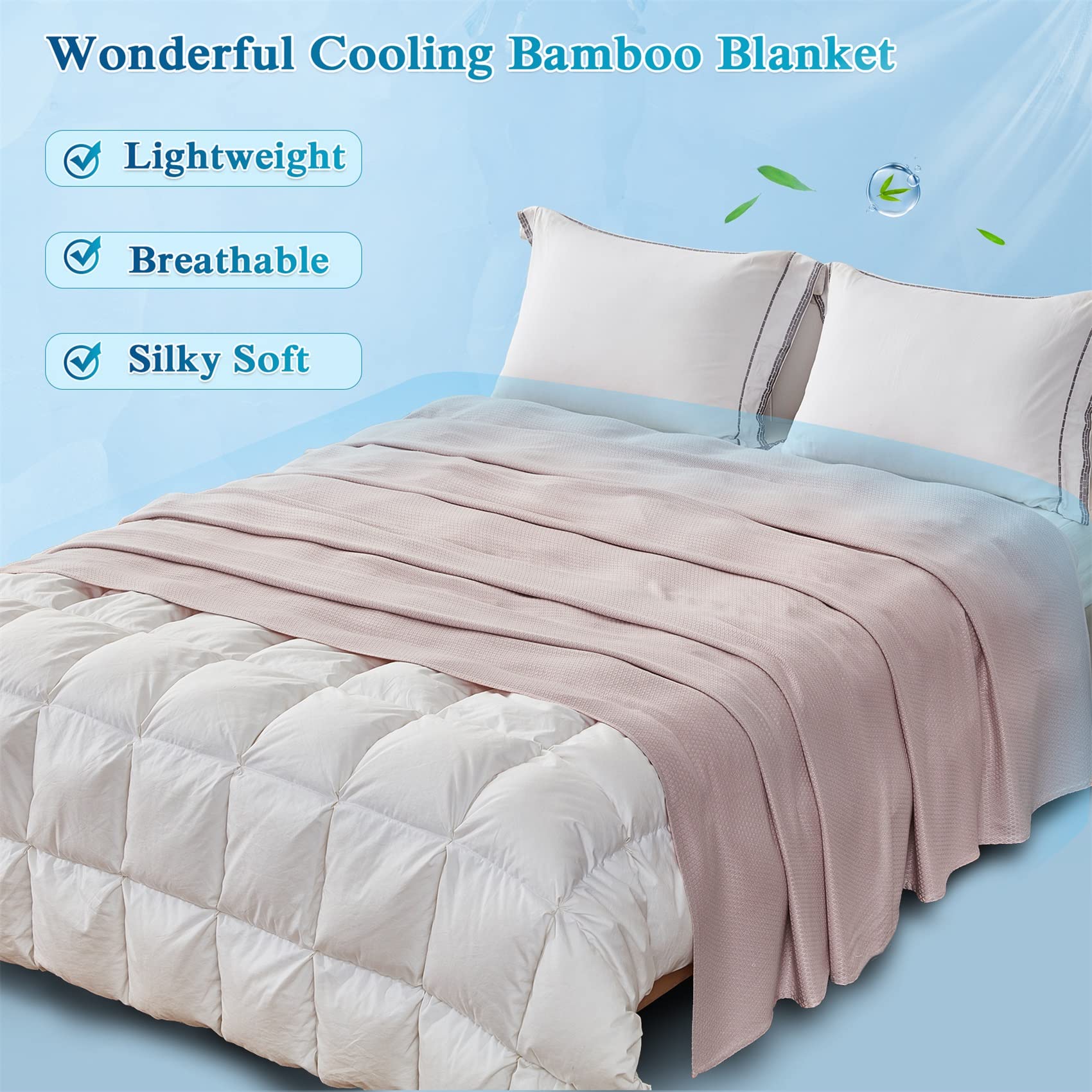 Amazon.com: KPBLIS Summer Blanket for Hot Sleepers, Cooling Blankets Twin  Size, Cool Blanket for Summer, Bamboo Thin Lightweight Blanket for Night  Sweat and Hot Flashes (59x79 inches, Blush) : Home u0026 Kitchen