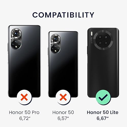 Miniatura 6 de kwmobile Funda compatible con Honor 50 Lite - Funda de silicona TPU con acabado suave - Negro