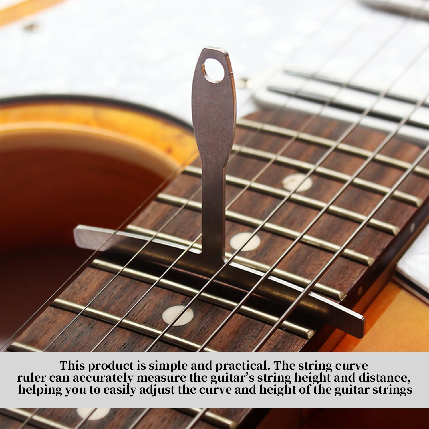 2 Set Di Righelli Per Archi E 2 Portachiavi, Misuratore Del Raggio Della Chitarra, Strumenti Per La Riparazione Della Chitarra, Accessori Per Strumenti Musicali