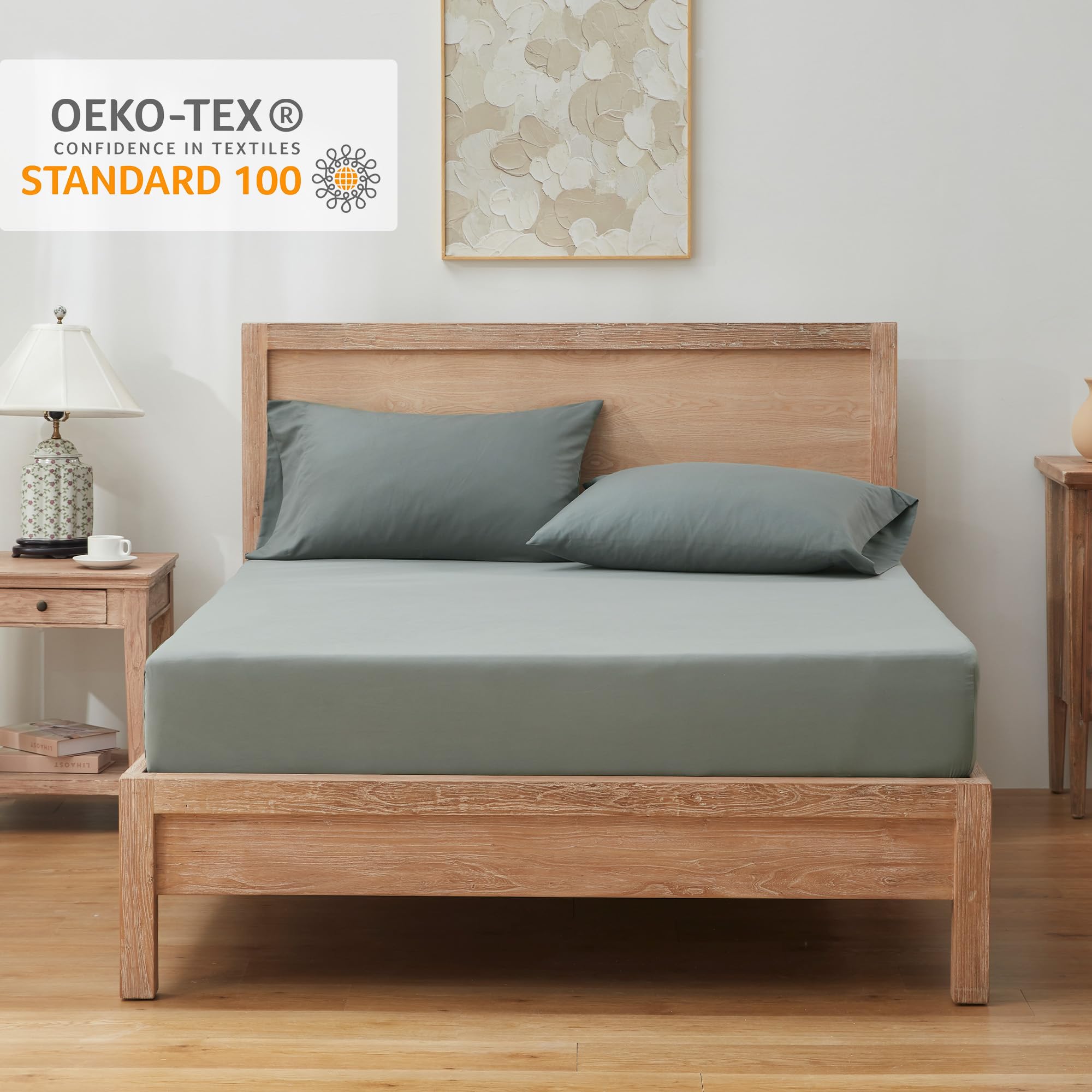 Lenzuolo Con Angoli Microfibra 1800 - Antipiega, Tasca Profonda 35cm, Verde Bosco