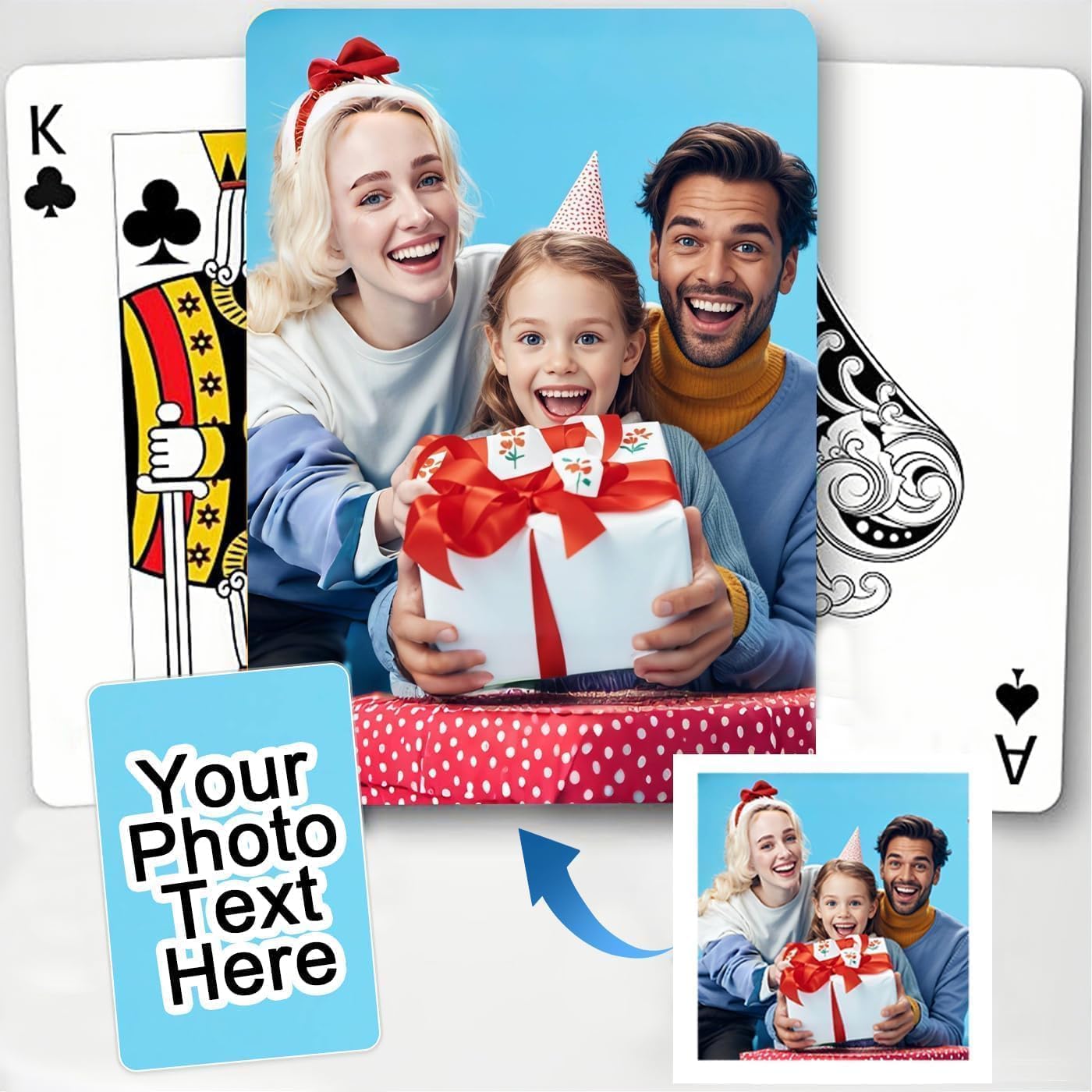 Custom Playing Cards,Make Own Customized Playing Card Present for Party,Family,Weddings,Business,Activities,and More (Single/Bulk)