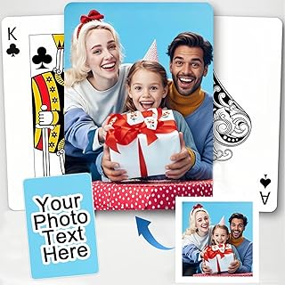 Custom Playing Cards,Make Own Customized Playing Card Present for Party,Family,Weddings,Business,Activities,and More (Single/Bulk)