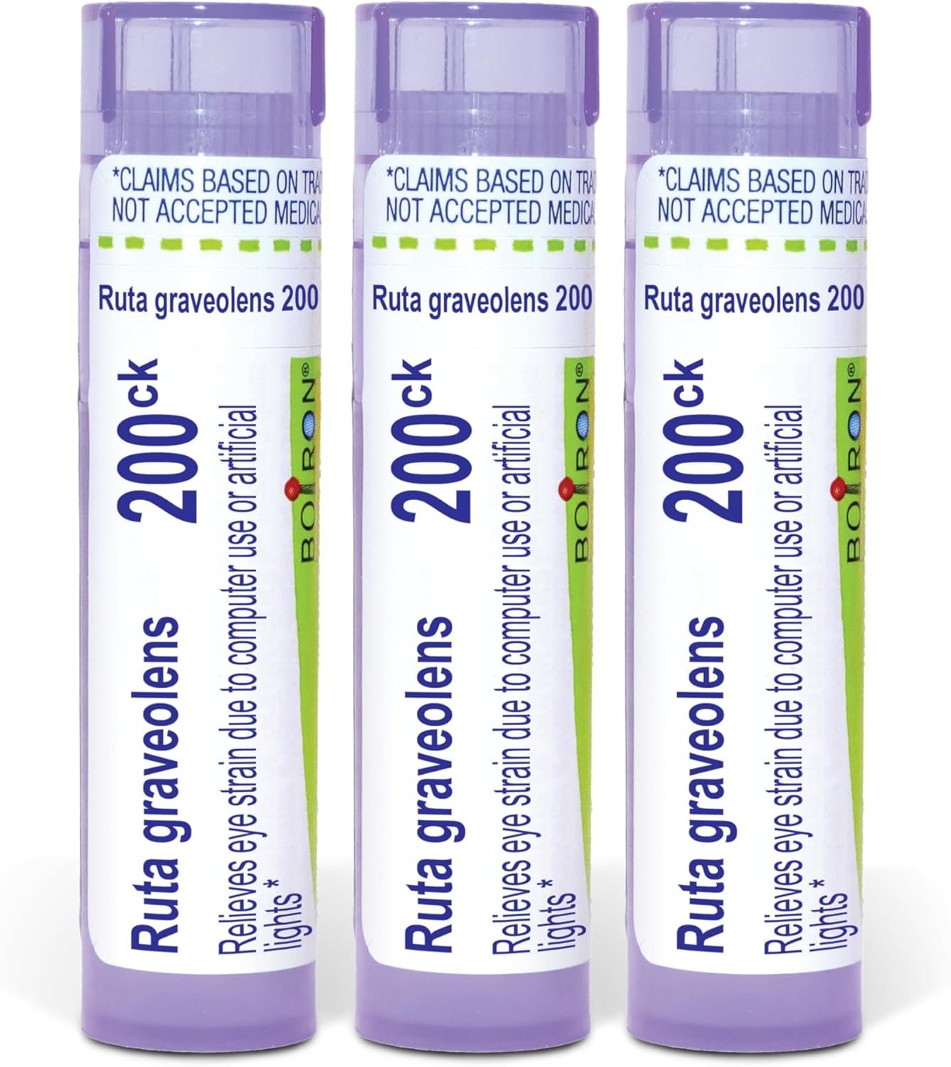 Boiron Ruta Graveolens 200Ck Homeopathic Medicine for Pain Relief - Pack of 3 (240 Pellets)