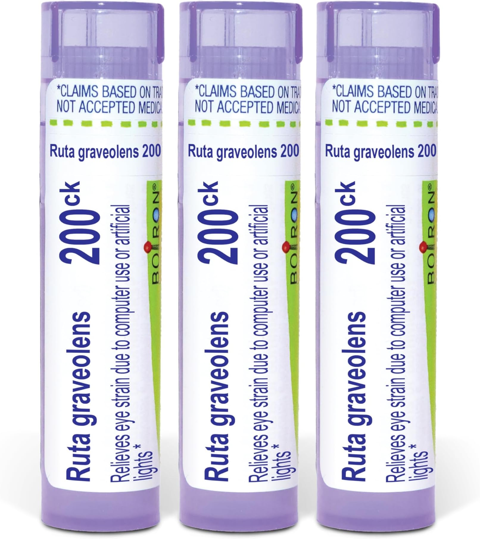 Boiron Ruta Graveolens 200Ck Homeopathic Medicine for Pain Relief - Pack of 3 (240 Pellets)