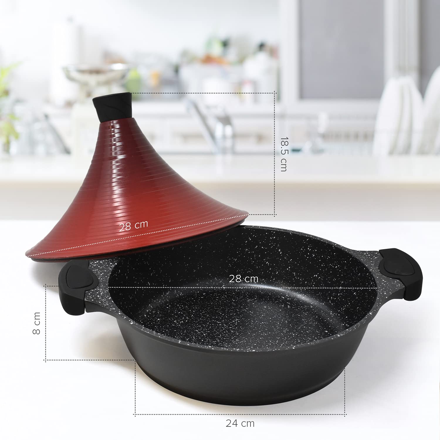 Aluminium Tagine Cooking Pot with Bonded Steel Base & SelfBasting