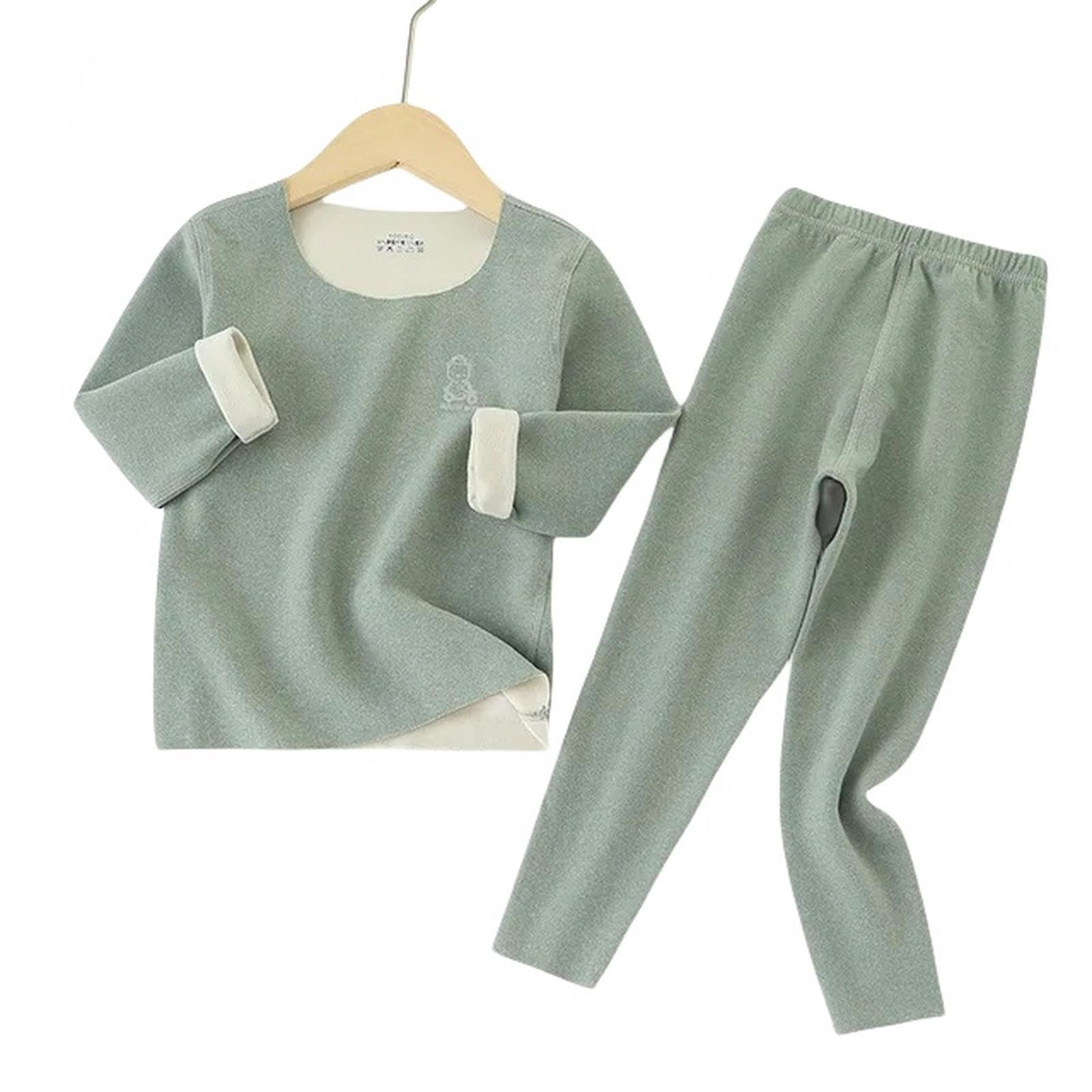 Zonto sous-vêtements d'hiver pour Enfants Ensemble De sous - Vêtements Chauds pour Enfants Pantalon d'hiver Garçon Fille Épaissi Homewear Chaud 14-15 Ans