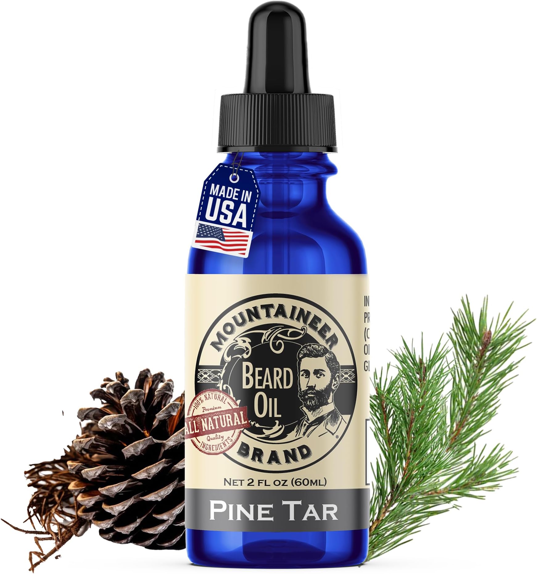 Beard Oil by Mountaineer Brand. Beard Conditioning Oil, 60ml bottle (WV Pine Tar)