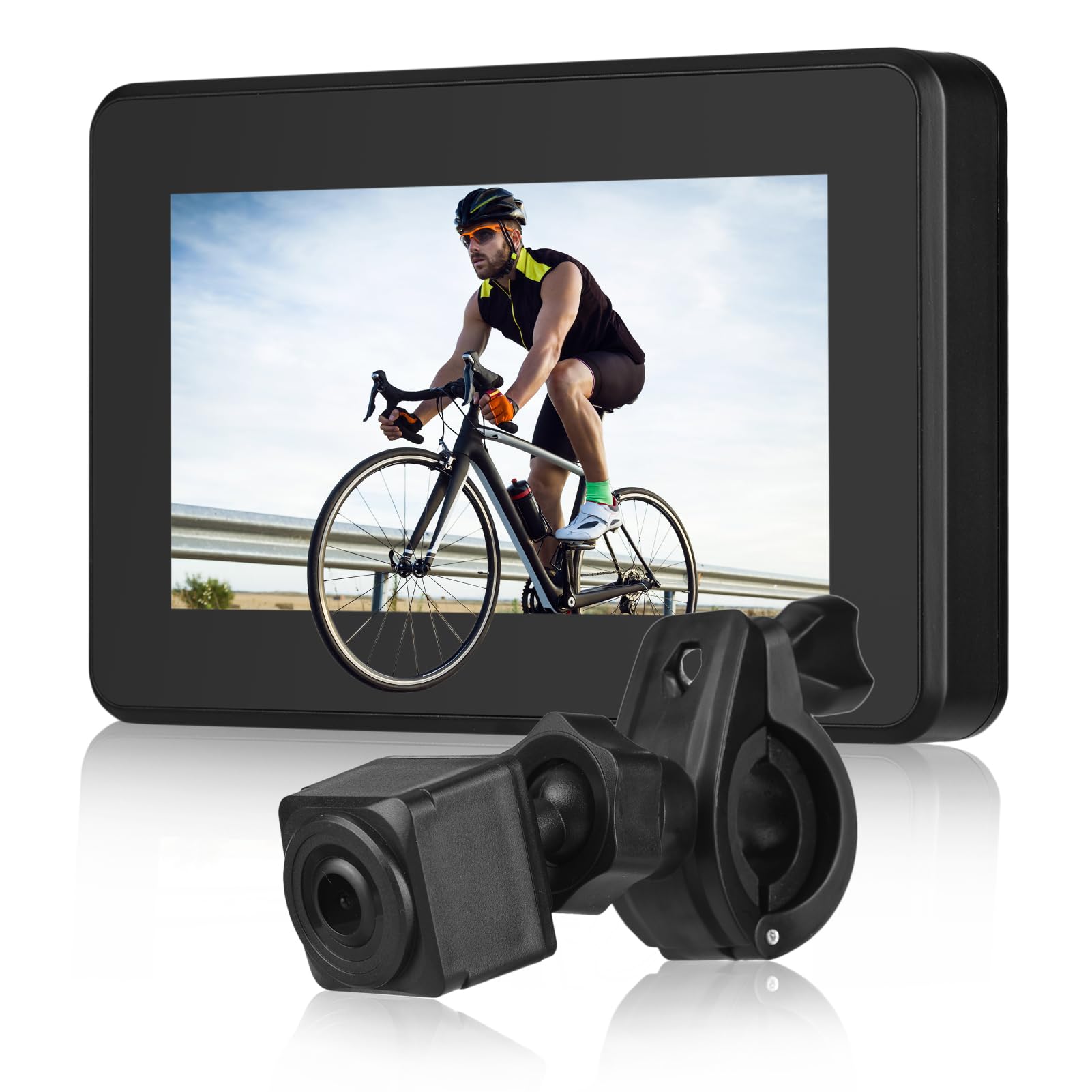 Lusterko do kamery rowerowej 1080p, elektryczna kamera lusterka rowerowego do rowerów górskich i szosowych z noktowizorem, widok szerokokątny, wodoodporny IP68