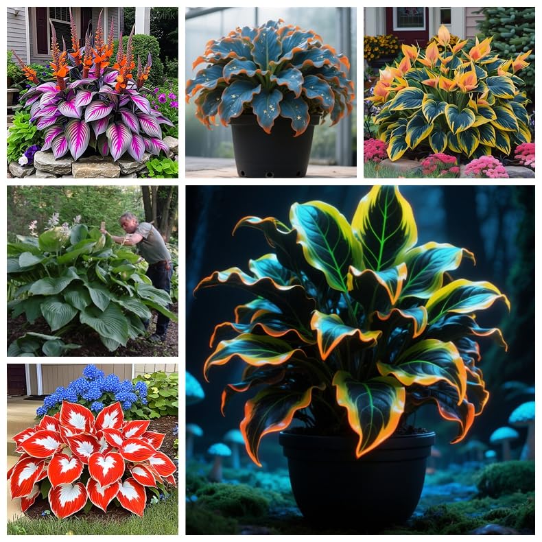Hostas for Planting, Excellent Display, Mix Greening Flower,Organic and Natural-3bulbs-A